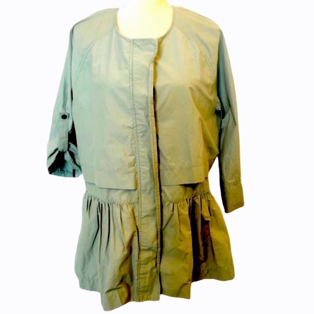 Caslon Full Zip 3/4 Sleeve Peplum Top Size Medium